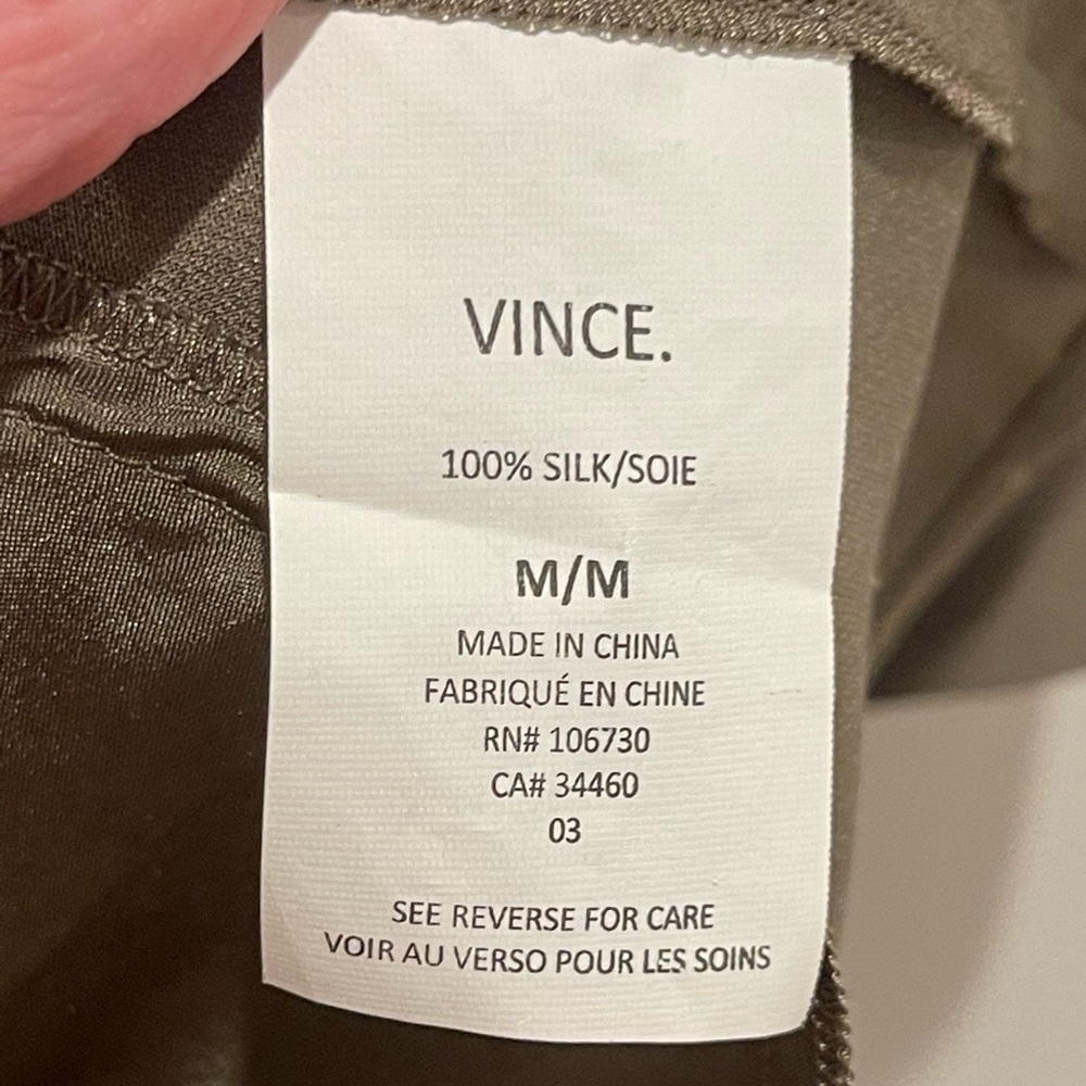 Vince Green Oversized knee length silk dress size M - Picture 9 of 12